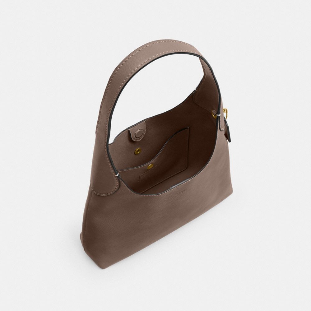 Coach Brooklyn 39 Leather Hobo Bag In Brass/dark Stone