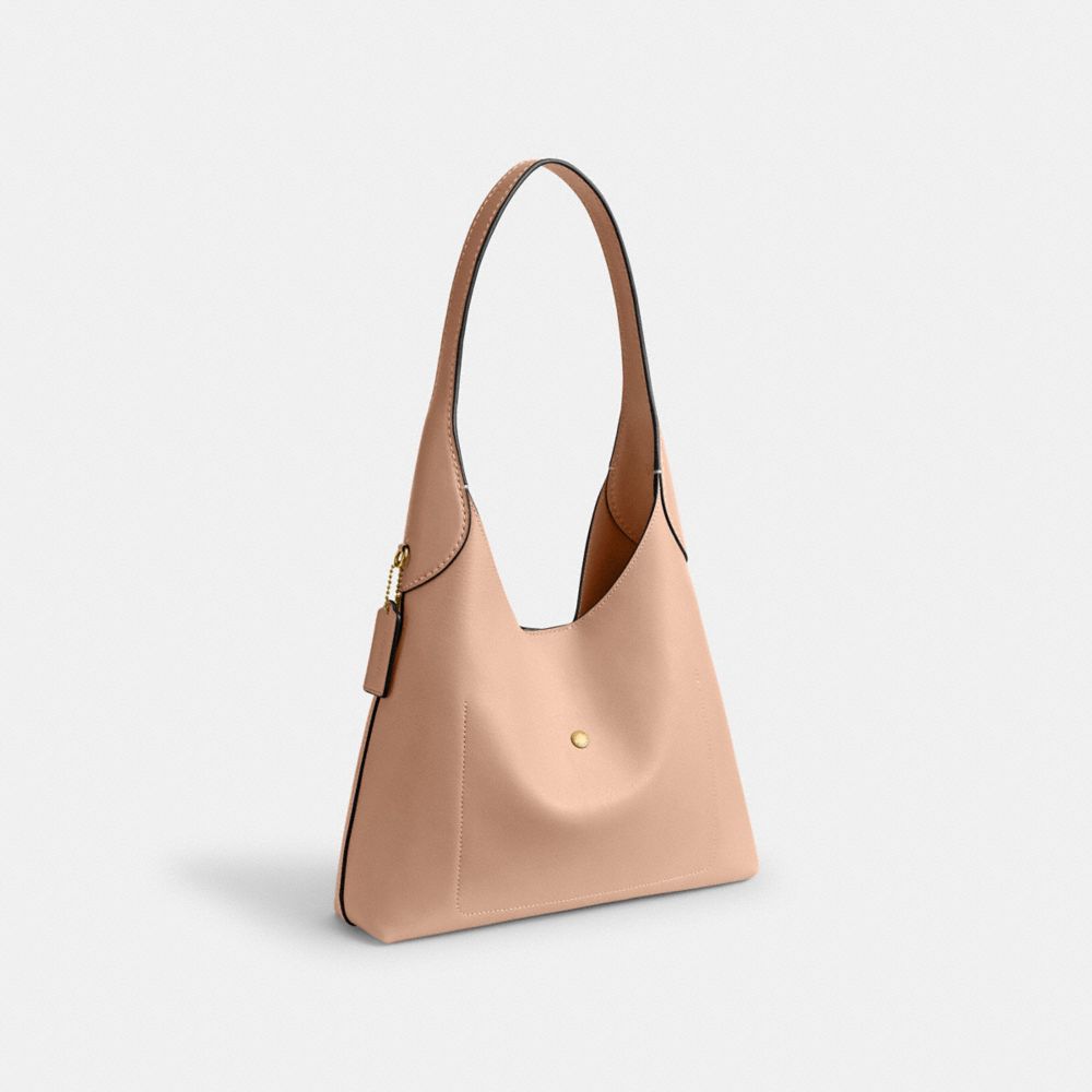 COACH®,Brooklyn Shoulder Bag 28,Leather,Hobo,Logo,Word Embellishment,Embossed,Casual,,Angle View