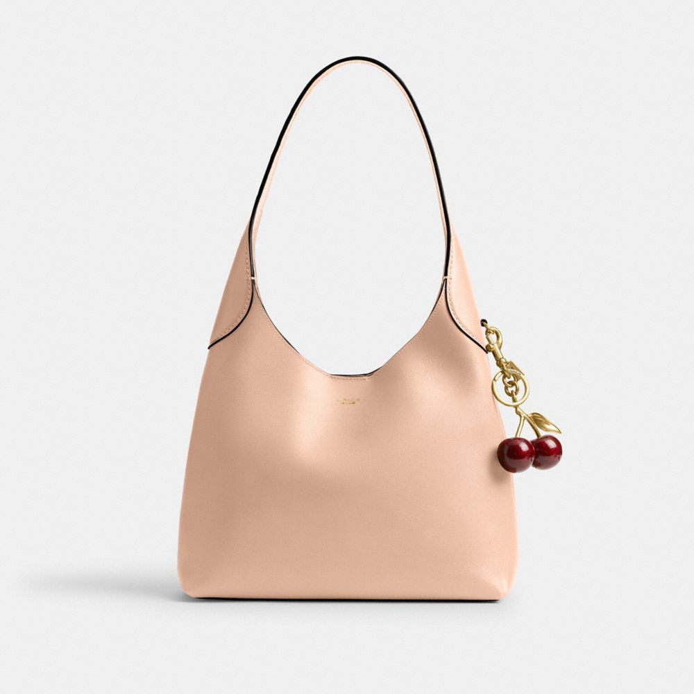COACH®,Brooklyn Shoulder Bag 28,Leather,Hobo,Logo,Word Embellishment,Embossed,Casual,,Angle View