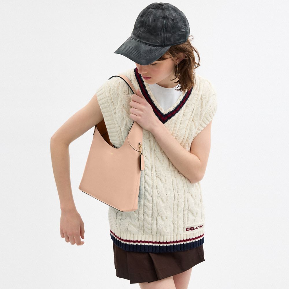 COACH®,Brooklyn Shoulder Bag 28,Leather,Hobo,Logo,Word Embellishment,Embossed,Casual,,Detail View