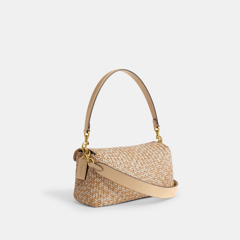 COACH®,Soft Tabby Shoulder Bag,Shoulder Bag,Logo,Embossed,Day Party,Beige,Angle View