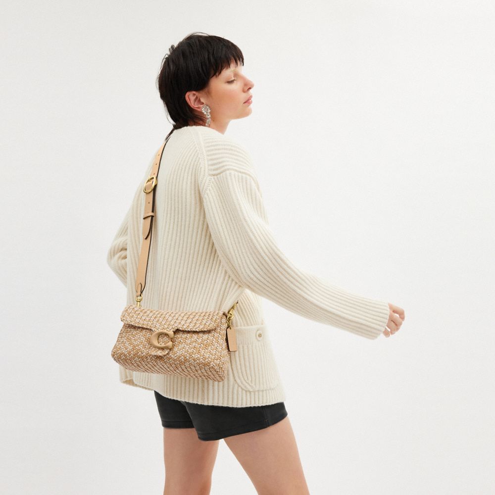 Shop Coach Soft Tabby Shoulder Bag In Brass/tan/ivory