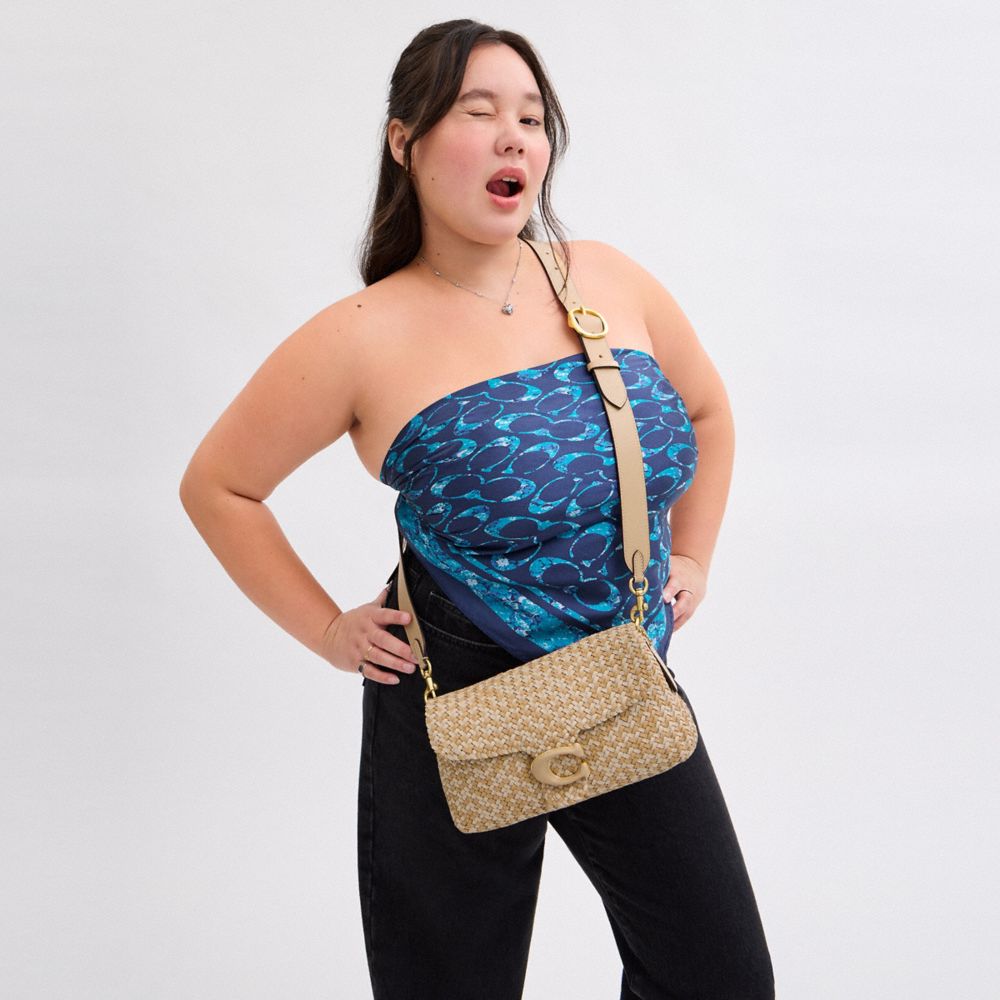 COACH®,Soft Tabby Shoulder Bag,Shoulder Bag,Logo,Embossed,Day Party,Beige