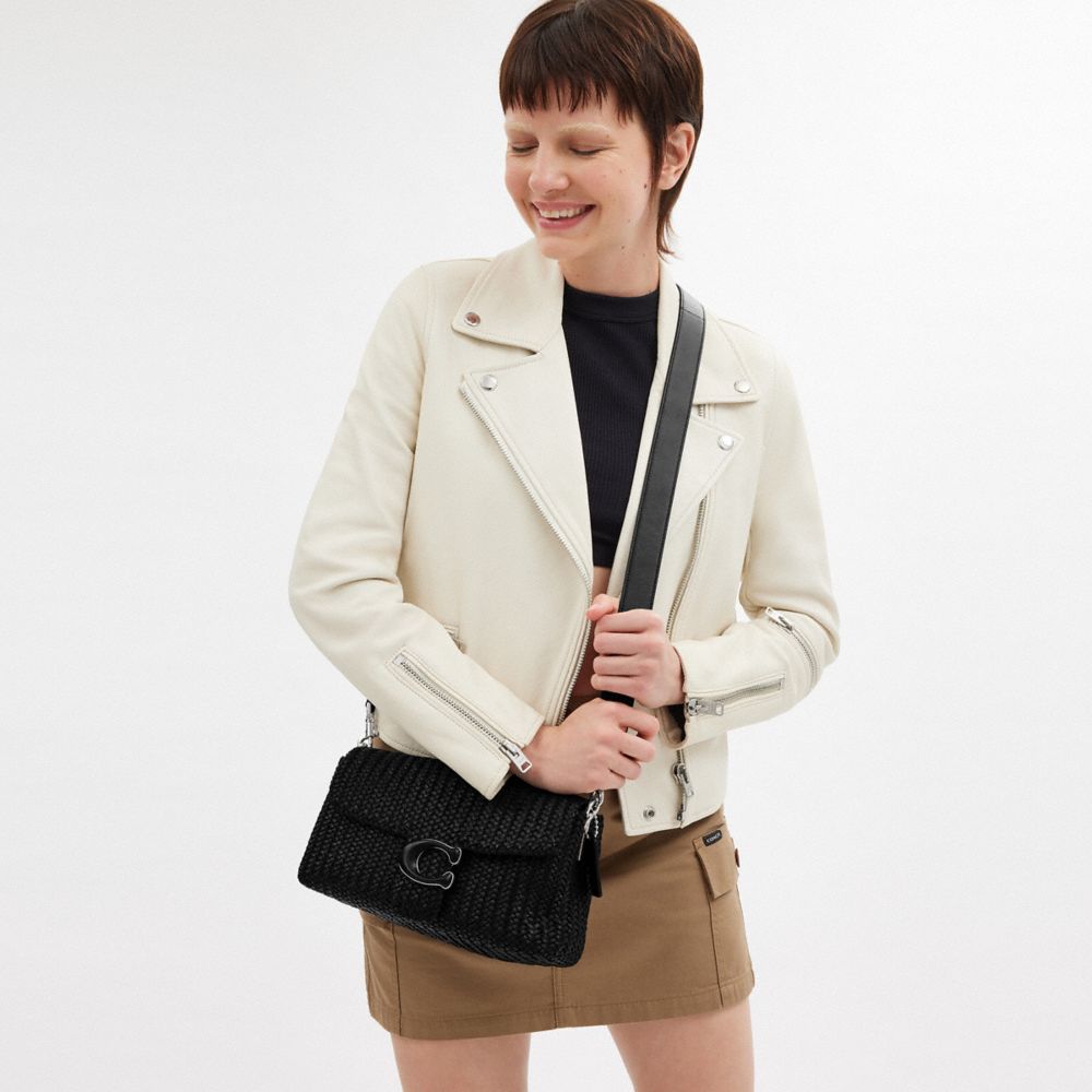 COACH®,Soft Tabby Shoulder Bag,Shoulder Bag,Logo,Embossed,Day Party,Black