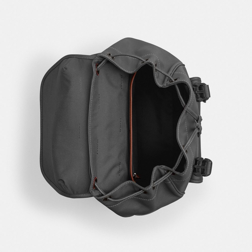 Coach League Flap Backpack In Charcoal