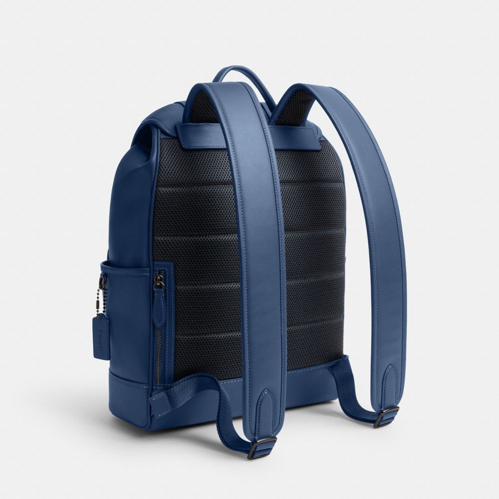 COACH®,LEAGUE FLAP BACKPACK,X-Large,Deep Blue,Angle View