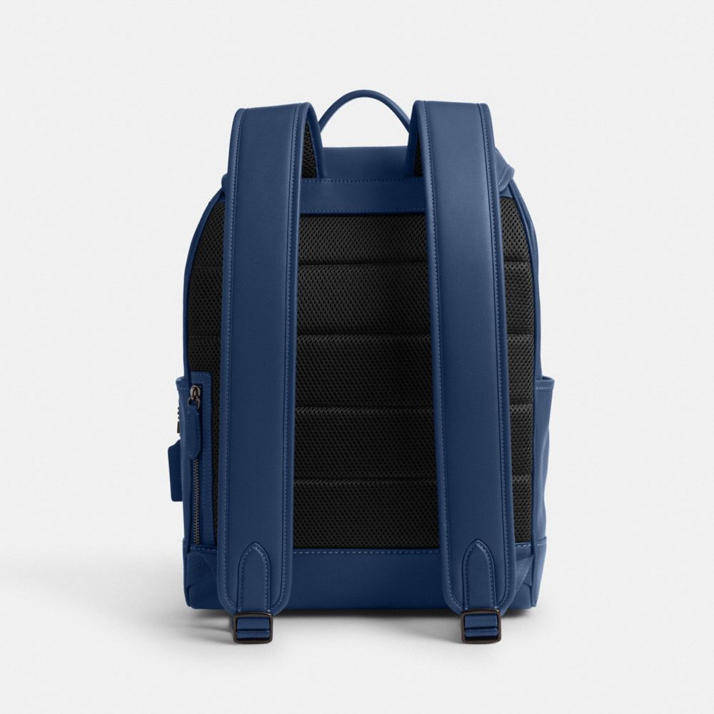 COACH®,LEAGUE FLAP BACKPACK,X-Large,Deep Blue,Back View