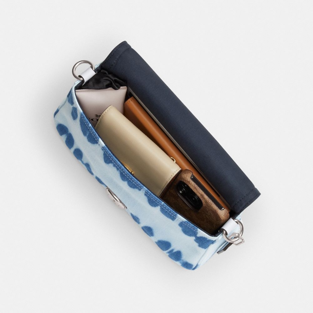COACH®,Soft Tabby Shoulder Bag With Tie Dye,Leather,Cotton,Shoulder Bag,Color Block,Logo,Day Party,Blue,Inside View, Top View