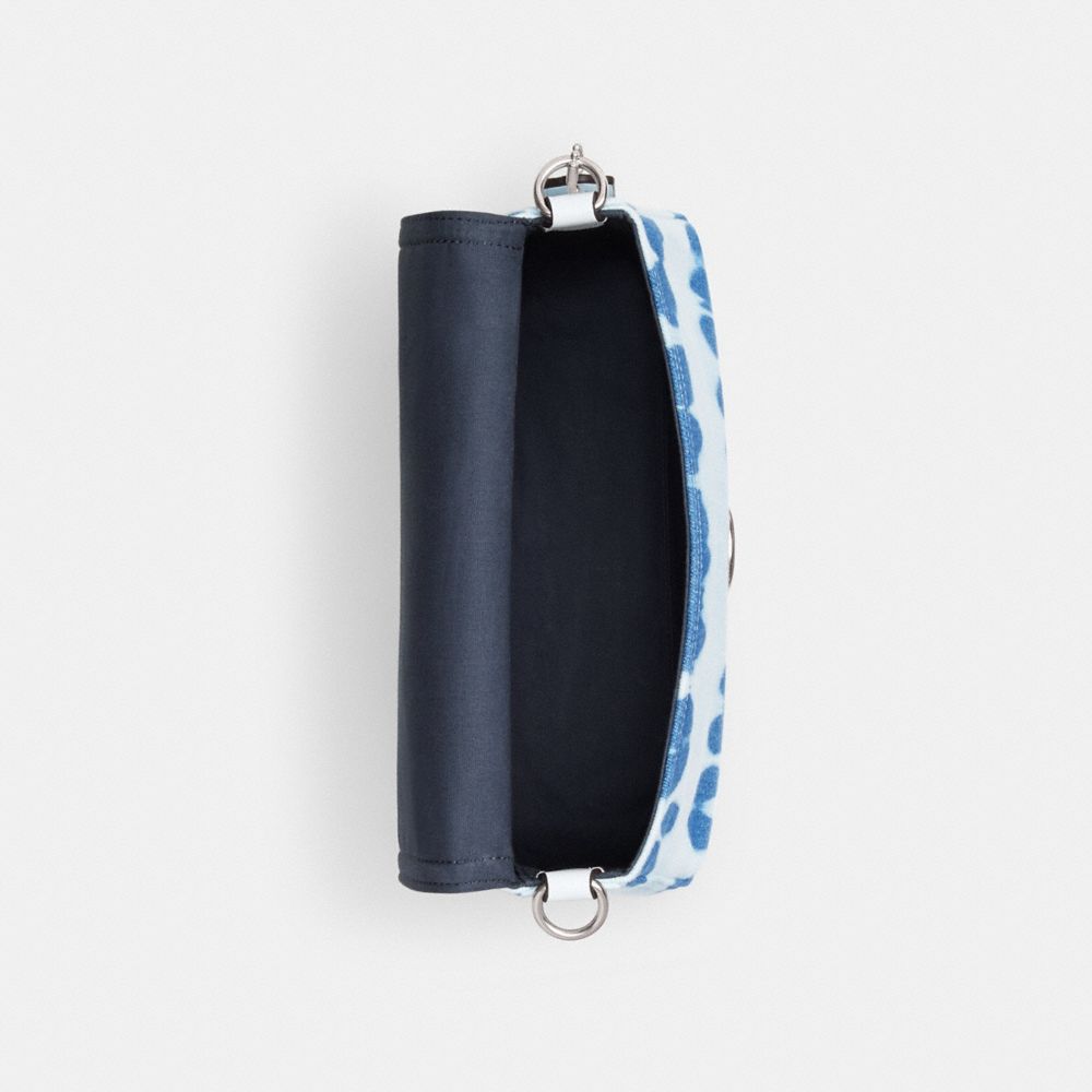 COACH®,Soft Tabby Shoulder Bag With Tie Dye,Leather,Cotton,Shoulder Bag,Color Block,Logo,Day Party,Blue,Inside View,Top View