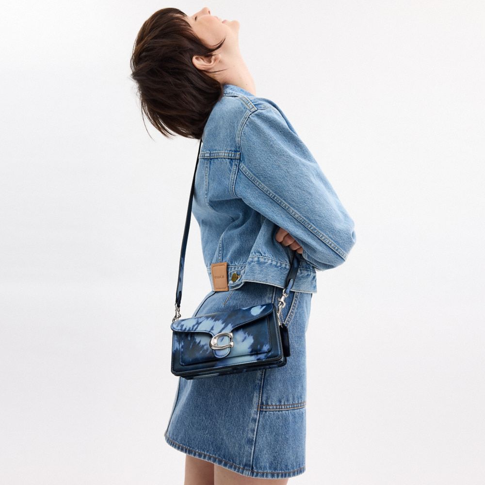 COACH®,Tabby Shoulder Bag 20 With Tie Dye Print,Leather,Shoulder Bag,Logo,Casual,Blue