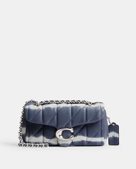 COACH®,TABBY SHOULDER BAG 20 WITH QUILTING AND TIE-DYE,Small,Silver/Midnight Navy Multi,Front View