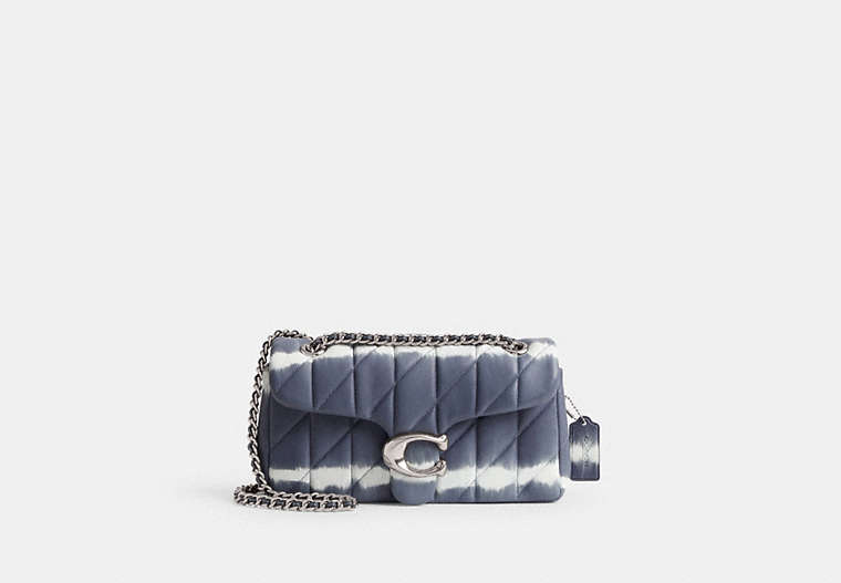 COACH®,TABBY SHOULDER BAG 26 WITH QUILTING AND TIE-DYE,Medium,Silver/Midnight Navy Multi,Front View