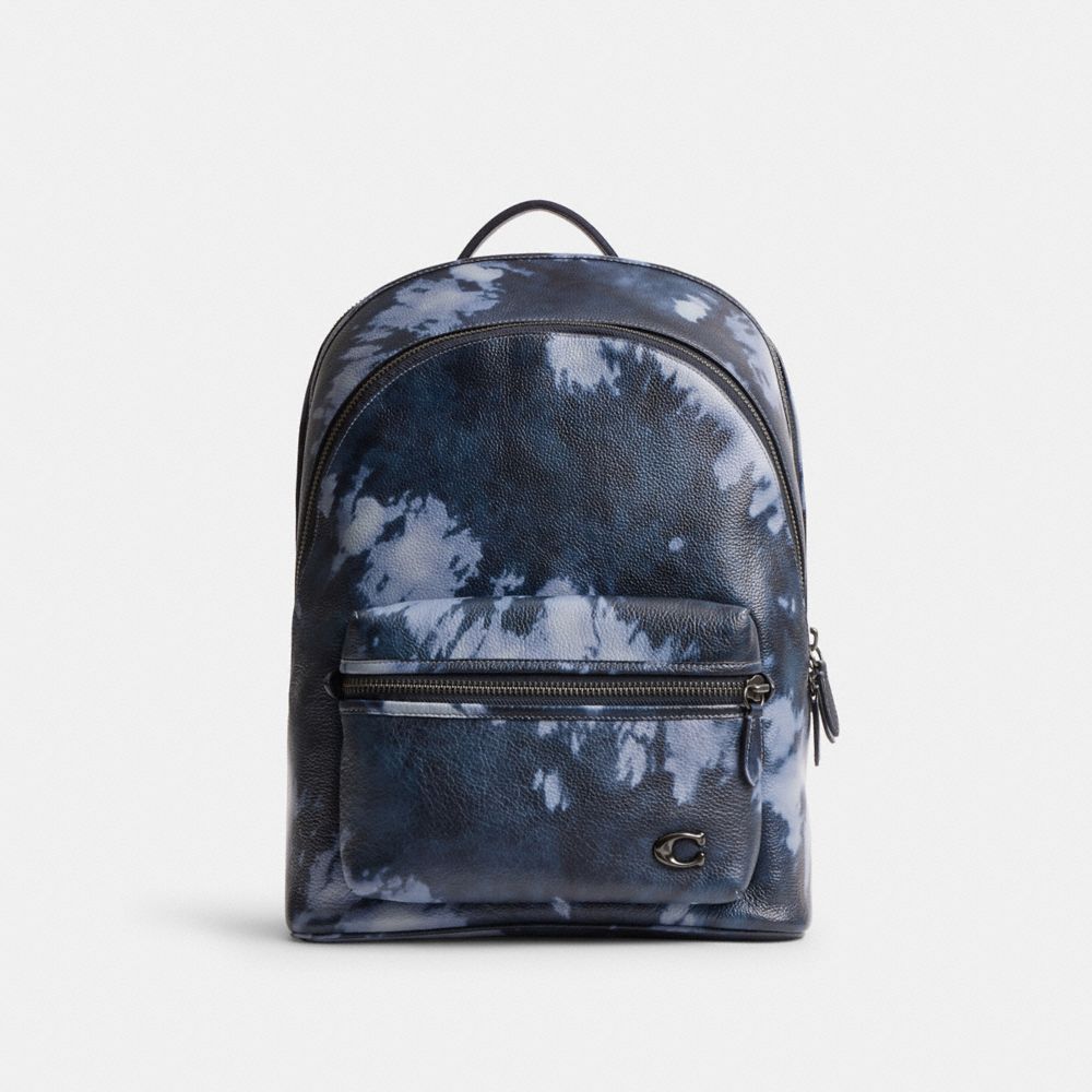 COACH®,CHARTER BACKPACK WITH TIE-DYE PRINT,Midnight Navy Multi,Front View