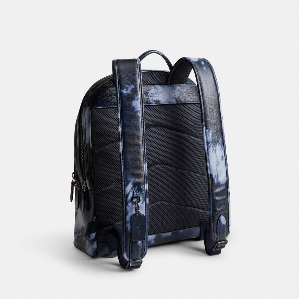 COACH®,CHARTER BACKPACK WITH TIE-DYE PRINT,Midnight Navy Multi,Angle View