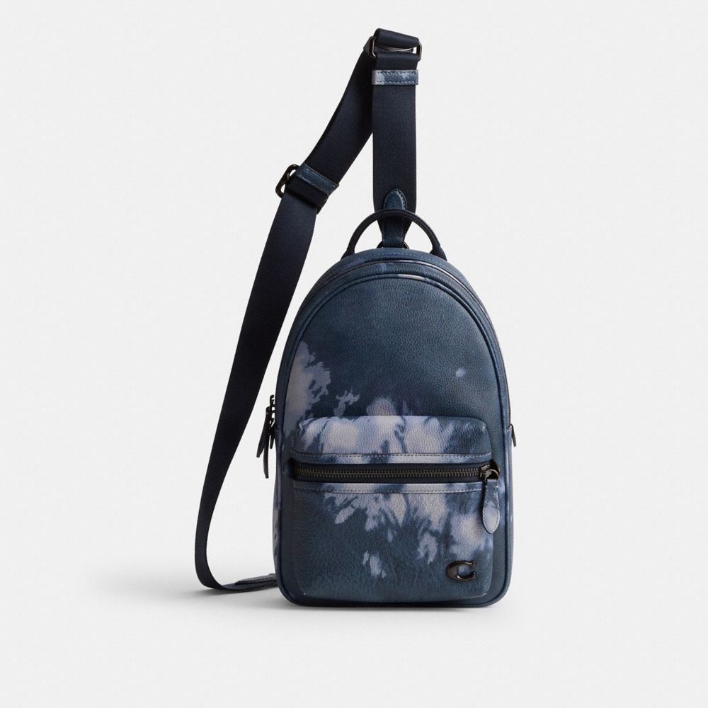 COACH®,CHARTER PACK WITH TIE-DYE PRINT,Medium,Midnight Navy Multi,Front View