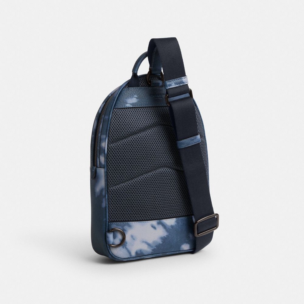 COACH®,CHARTER PACK WITH TIE-DYE PRINT,Midnight Navy Multi,Angle View