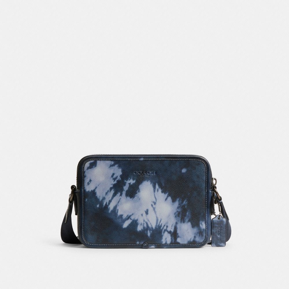 COACH®,CHARTER CROSSBODY BAG 24 WITH TIE-DYE PRINT,Medium,Midnight Navy Multi,Front View