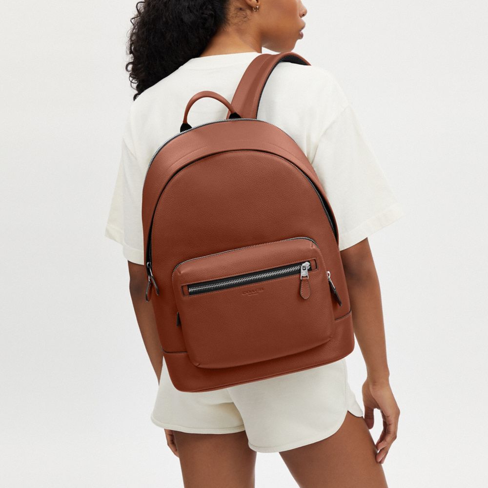 COACH®,West Backpack,Backpack,Casual,Brown,Angle View