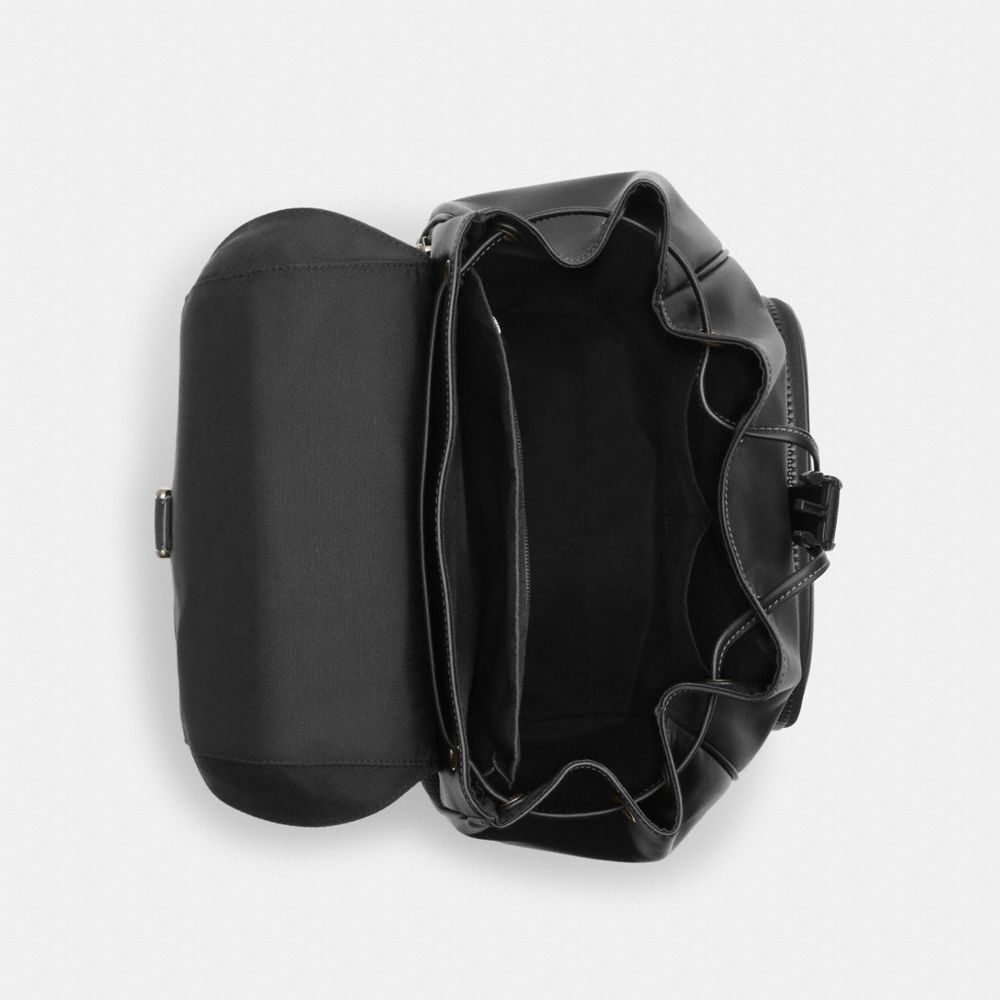 COACH®,Racer Backpack,Backpack,Logo,Metal,Pen Holder,Casual,Black,Inside View,Top View