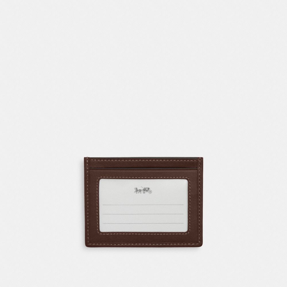 COACH®,SLIM ID CARD CASE IN SIGNATURE JACQUARD,Non Leather,Oak/Maple,Back View