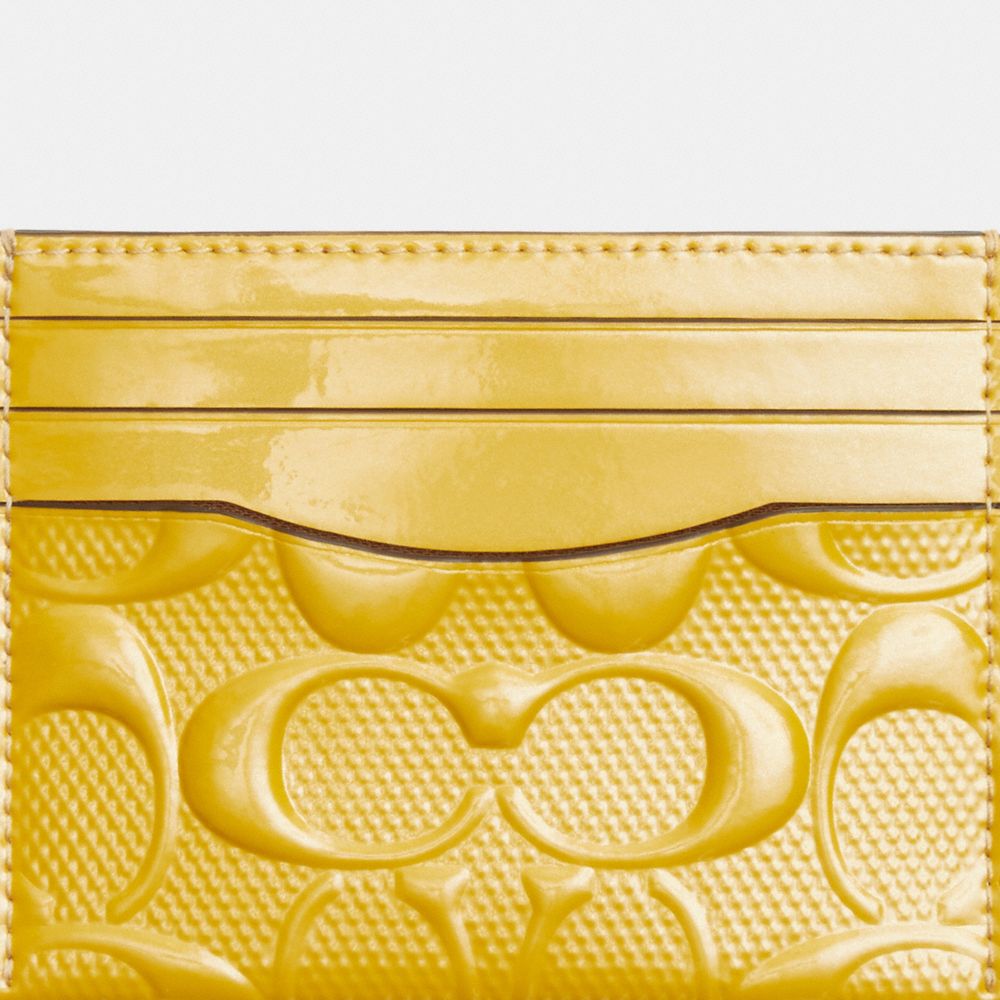 COACH®,Slim Id Card Case In Signature Leather,Card Case,Casual,Mustard