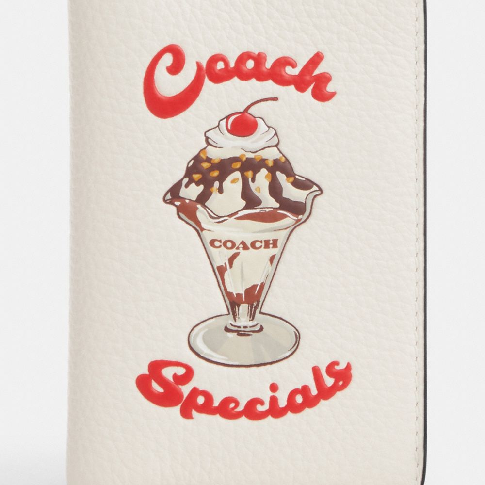 COACH®,ID WALLET WITH SUNDAE GRAPHIC,Chalk Multi