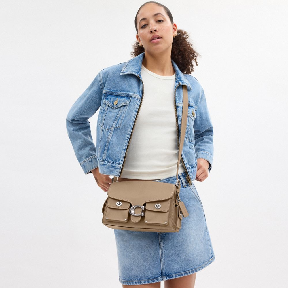 COACH®,Cargo Turnlock Soft Tabby,Leather,Shoulder Bag,Logo,Studded,Pen Holder,Casual,