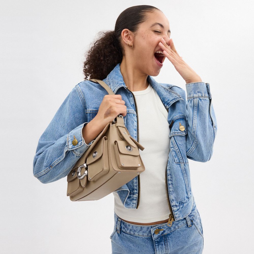 COACH®,Cargo Turnlock Soft Tabby,Leather,Shoulder Bag,Logo,Studded,Pen Holder,Casual,,Detail View