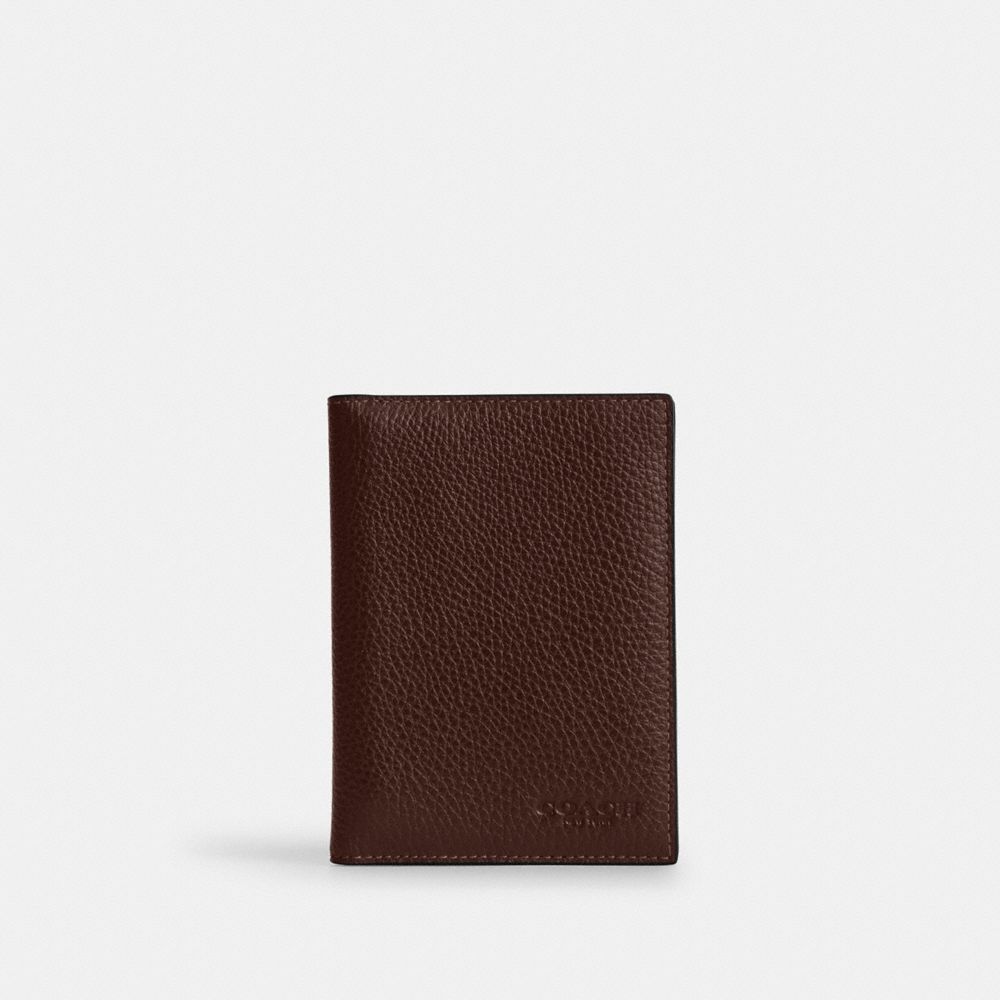 COACH®,Passport Card Case,Bi Fold,Passport Case,Card Case,Logo,Travel,,Front View