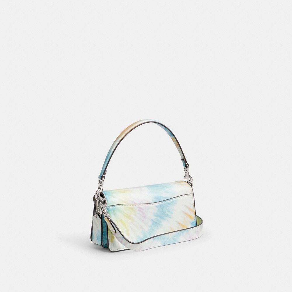 COACH®,TABBY SHOULDER BAG 20 WITH RAINBOW TIE-DYE PRINT,Leather,Small,Silver/Multi,Angle View
