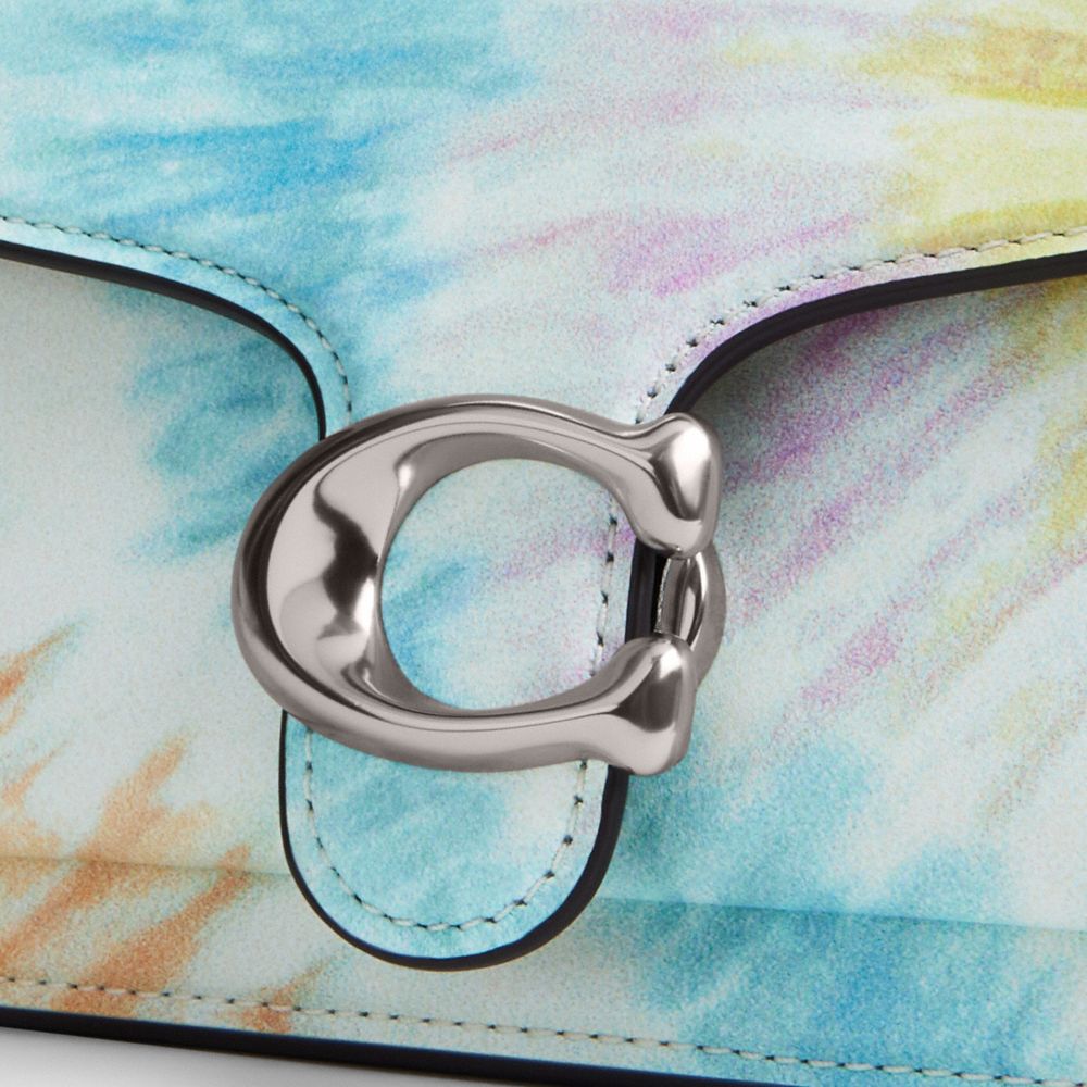 COACH®,Tabby Shoulder Bag 20 With Rainbow Tie Dye Print,Leather,Shoulder Bag,Logo,Silver Metal,Casual,Multi Color,Closer View