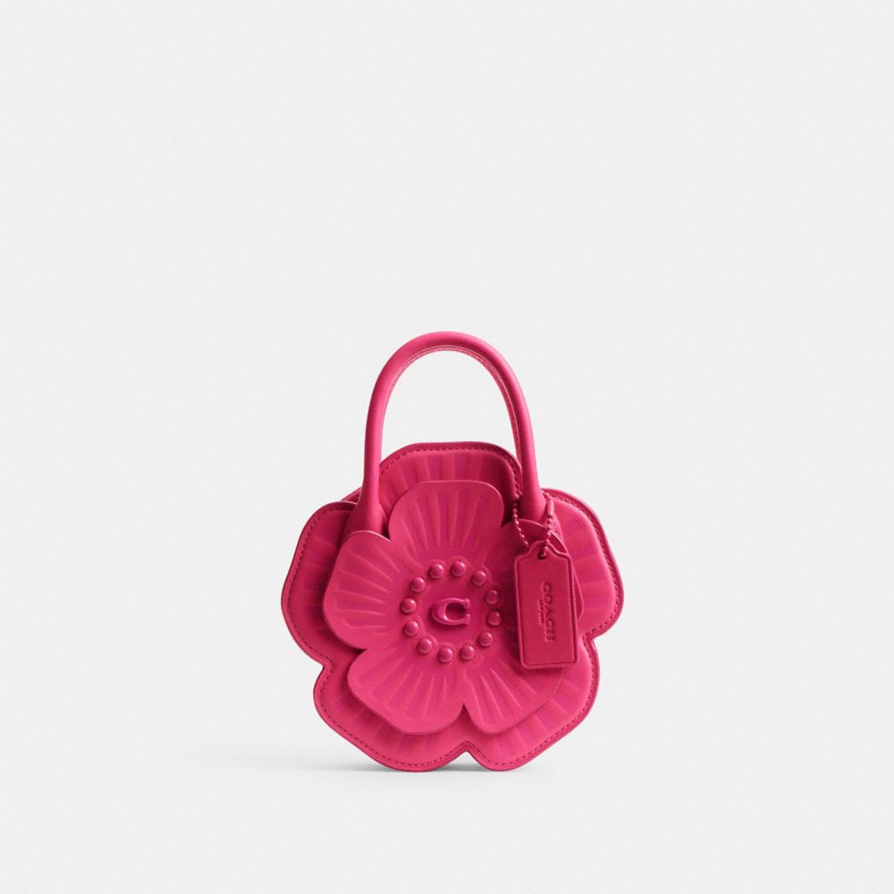 COACH®,TEA ROSE BAG,Glovetanned Leather,Tea Rose,Silver/Dragonfruit,Front View