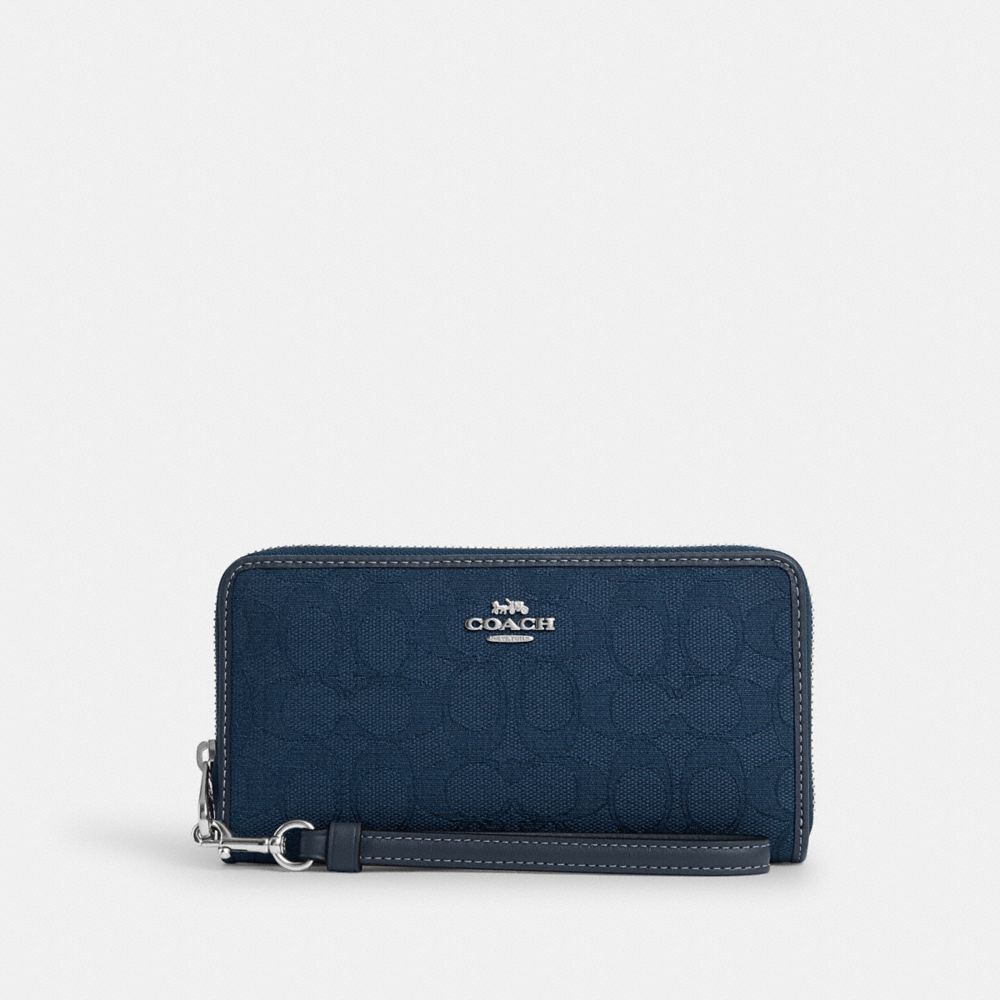 COACH Outlet Long Zip Around Wallet In Signature Jacquard