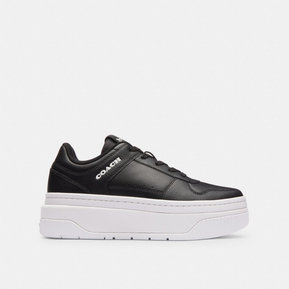 COACH®,PLATFORM SNEAKER,Black,Angle View