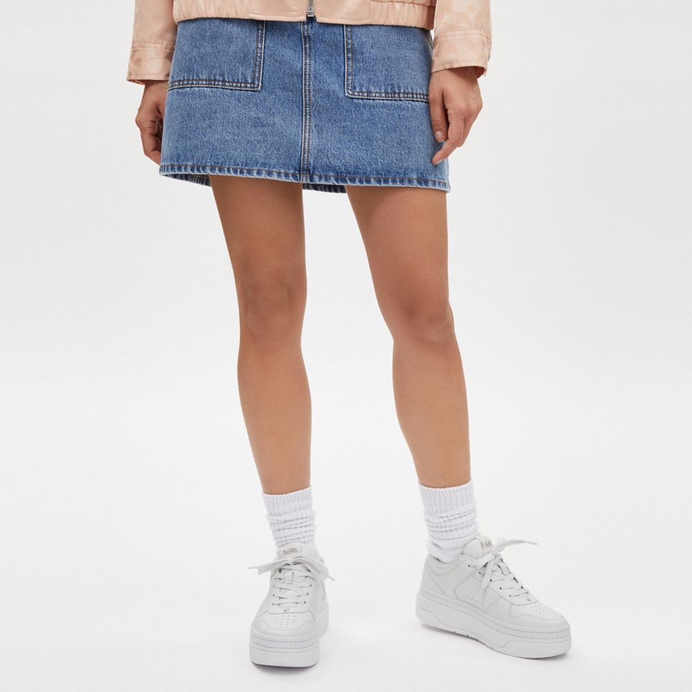COACH®,Platform Sneaker,Lining Mesh,Casual,Logo,Perforated,Word Embellishment,Casual,White,Detail View