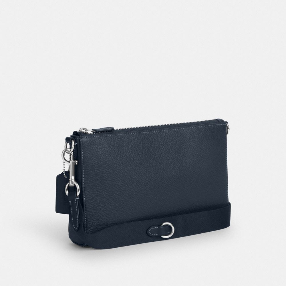 COACH®,Holden Crossbody With Coach Graphic,Coin,Crossbody,Casual,Navy,Angle View