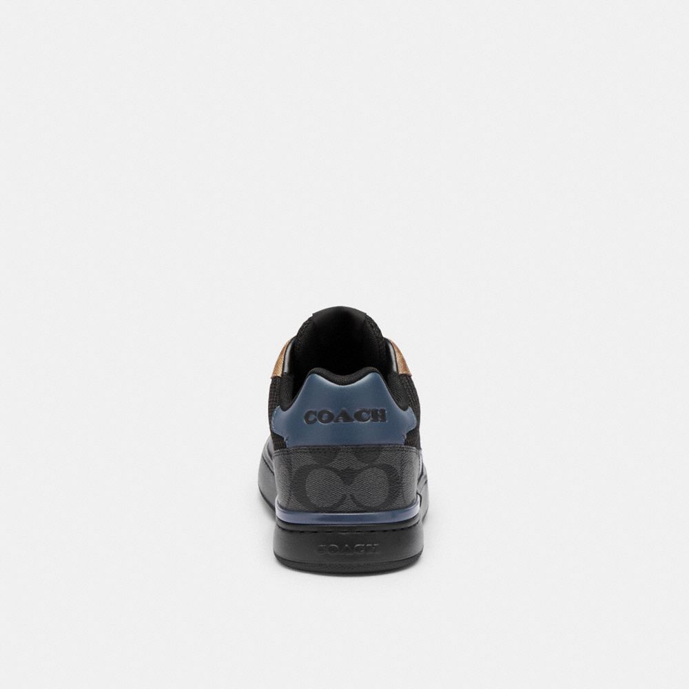 COACH®,Clip Court Sneaker In Colorblock Signature Canvas,Mesh,Rubber,EVA,Canvas,Leather,Casual,Fabric,Perforated,Color Blo...,Black,Alternate View
