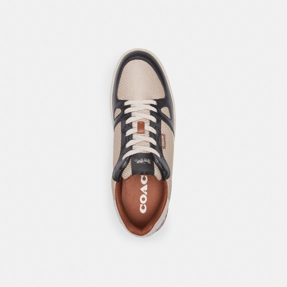 COACH®,CLIP COURT SNEAKER IN COLORBLOCK SIGNATURE CANVAS,Steam,Inside View,Top View