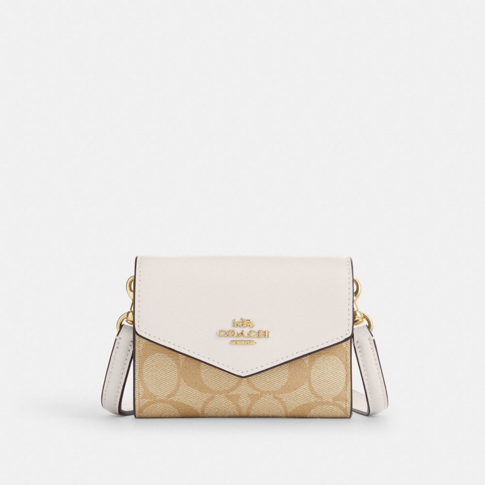 COACH Outlet Mini Envelope Wallet With Strap In Signature Canvas