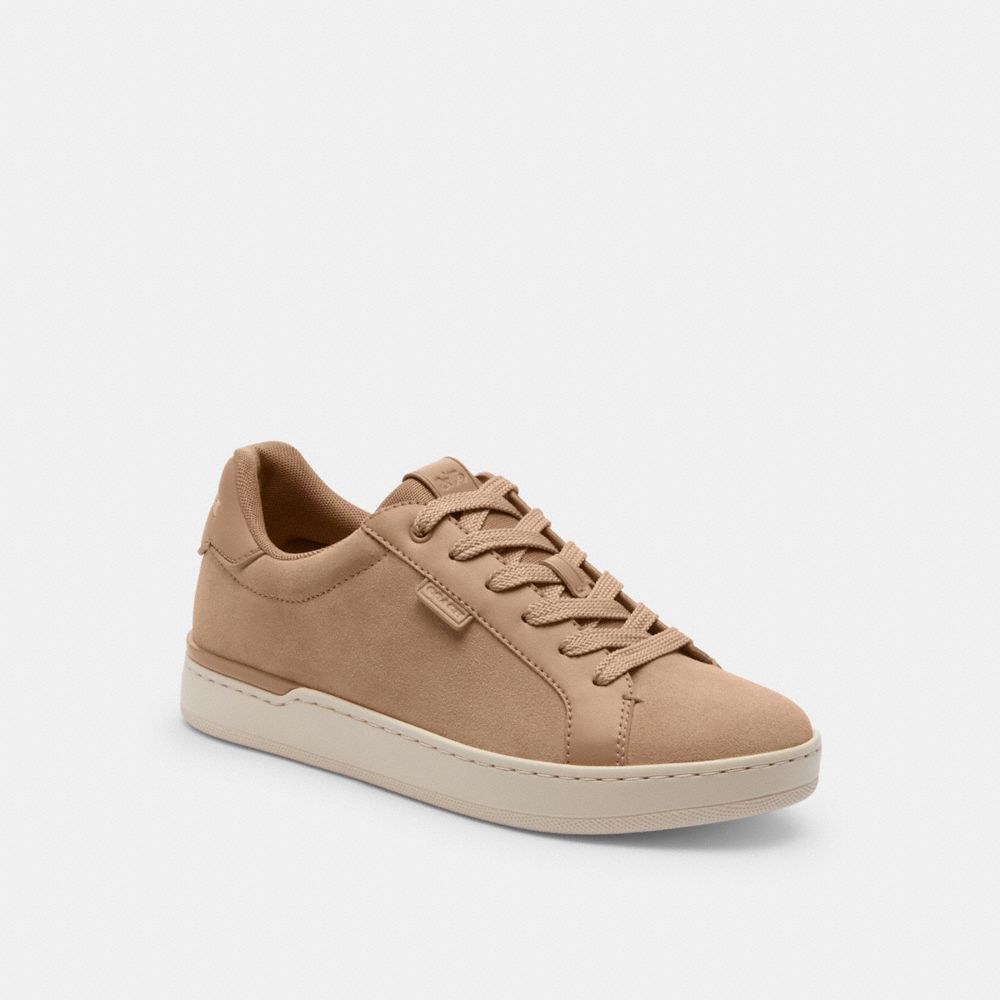 COACH®,LOWLINE LOW TOP SNEAKER,Taupe,Front View
