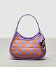 COACH®,Ergo Bag in Checkerboard Patchwork Upcrafted Leather,Small,Iris/Faded Orange,Front View