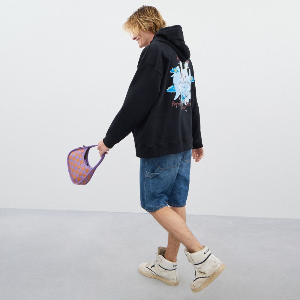 COACH®,Ergo Bag In Checkerboard Upcrafted Leather,Leather,Hobo,Plastic,Patchwork,Silver Metal,Casual,Multi Color,Detail View
