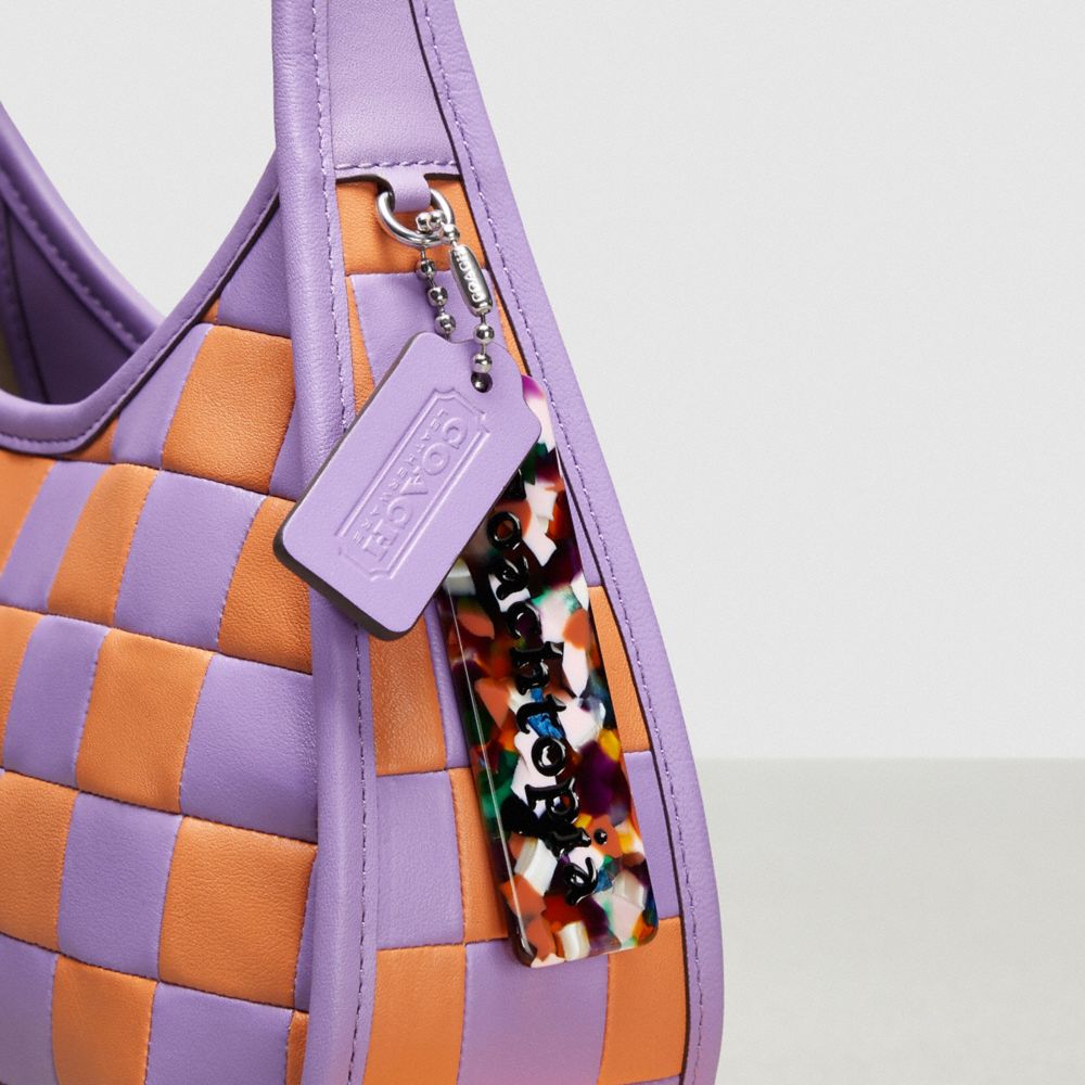 COACH®,Ergo Bag In Checkerboard Upcrafted Leather,Leather,Hobo,Plastic,Patchwork,Silver Metal,Casual,Multi Color,Group View