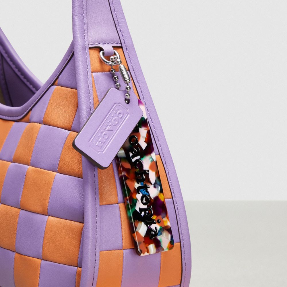Shop Coach Ergo Bag In Checkerboard Patchwork Upcrafted Leather In Iris/faded Orange