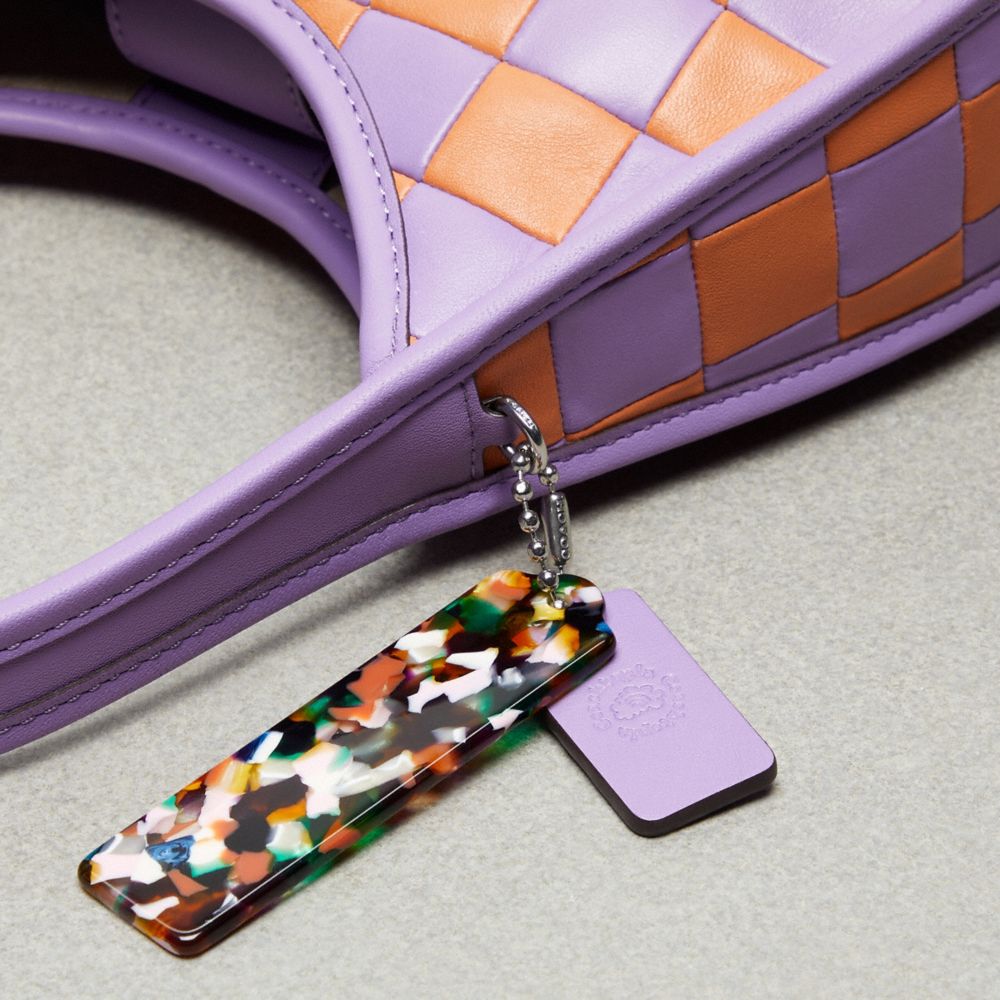 COACH®,Ergo Bag In Checkerboard Upcrafted Leather,Leather,Hobo,Plastic,Patchwork,Silver Metal,Casual,Multi Color
