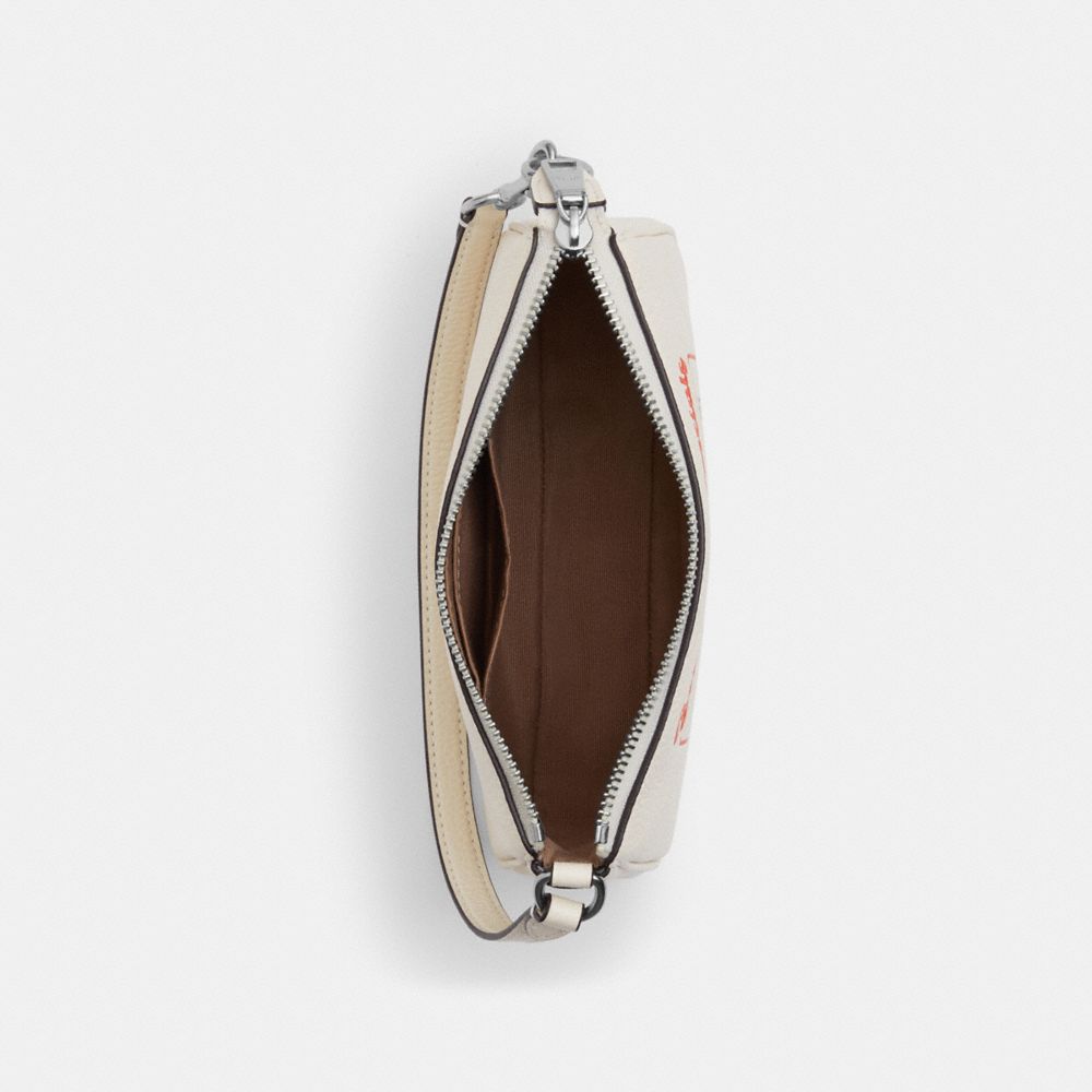 COACH®,Nolita 19 With Boardwalk Graphic,Leather,Shoulder Bag,Casual,White,Inside View,Top View