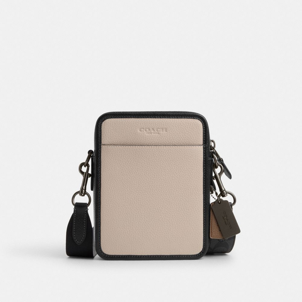 COACH®,SULLIVAN CROSSBODY IN COLORBLOCK WITH SIGNATURE CANVAS,Small,Qb/Steam/Charcoal/Dark Stone,Front View