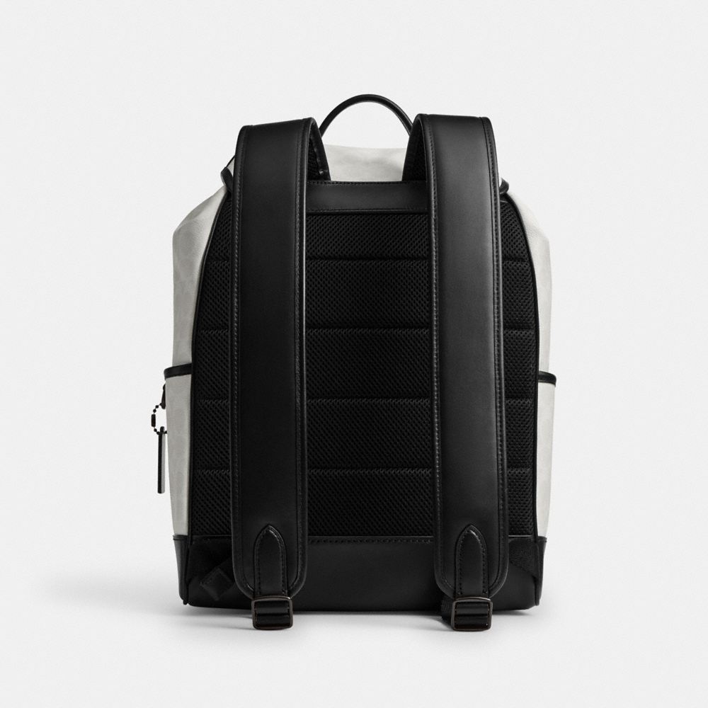 Coach League Flap Backpack In Signature Canvas