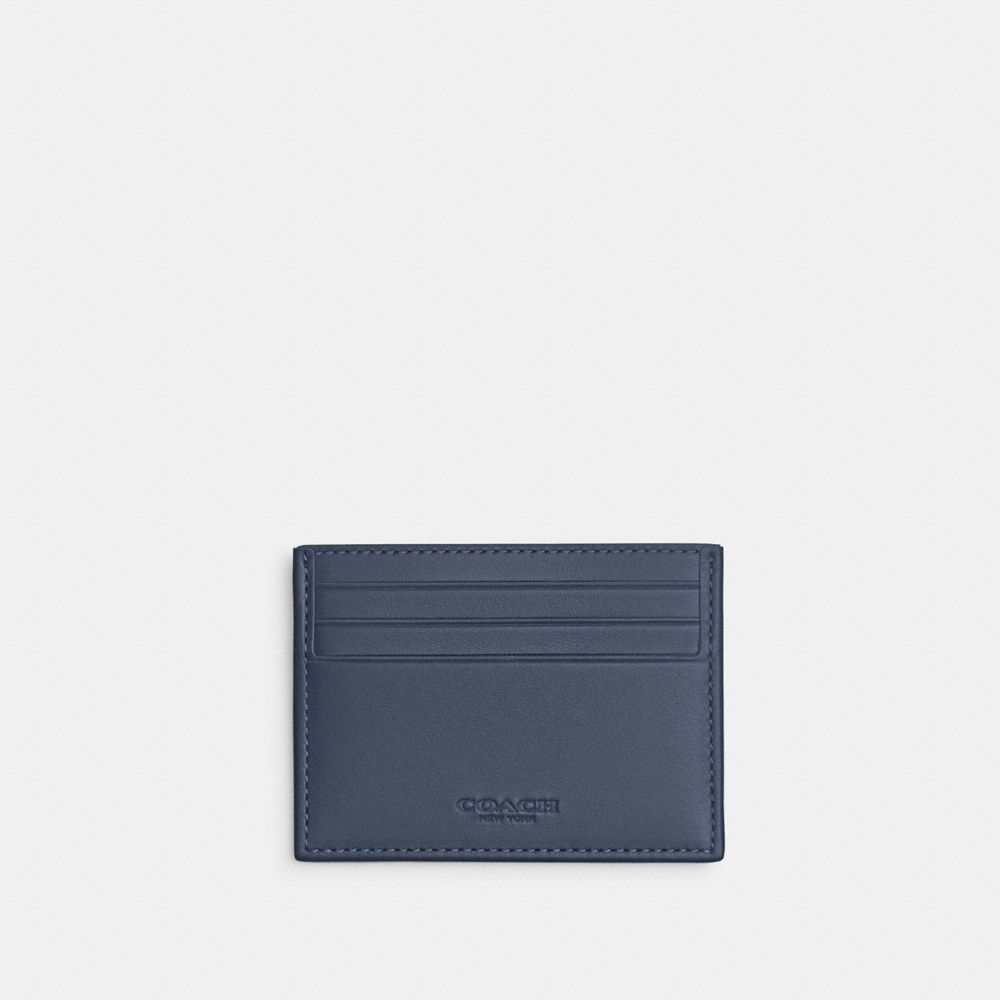 COACH®,REFINED CARD CASE IN SIGNATURE CANVAS JACQUARD,Washed Chambray,Back View