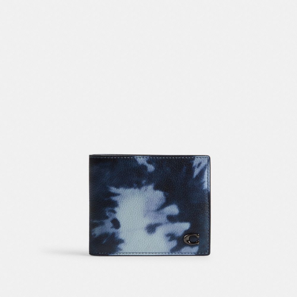 COACH®,3-IN-1 WALLET WITH TIE-DYE PRINT,Midnight Navy Multi,Front View